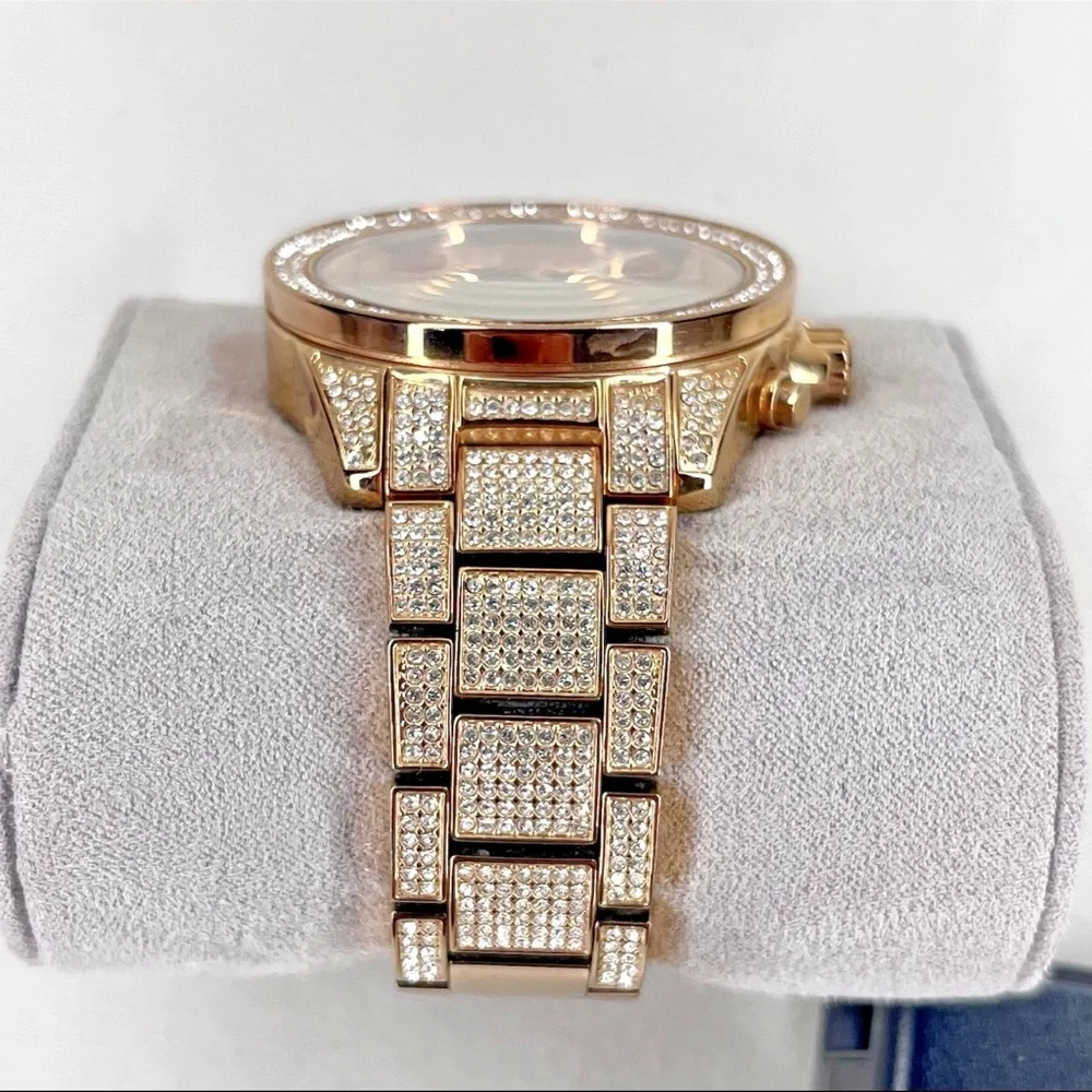 Michael Kors MK6452 Wren Rose Gold Pave Glitz StainlessSteel Women's Wrist Watch